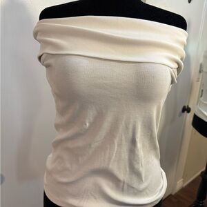 LOFT Ribbed White Top
